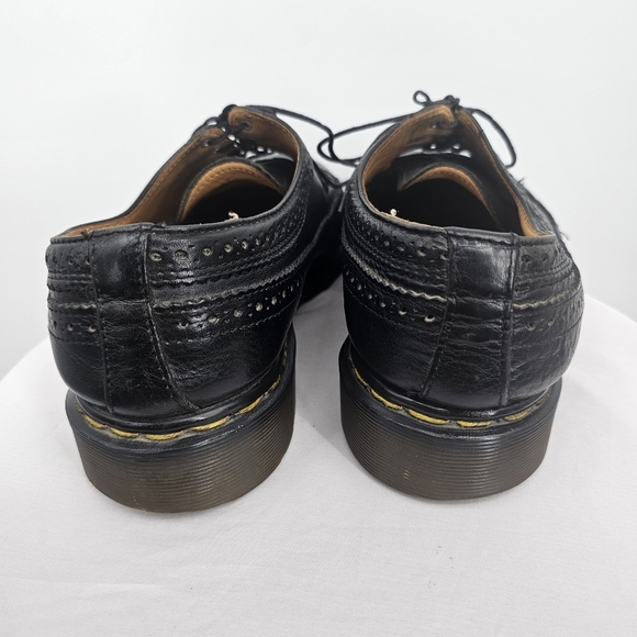 Dr.‎ Martens Made in England Vintage Black Wingtip Brogue Oxford Shoes Size 9 - Picture 6 of 10